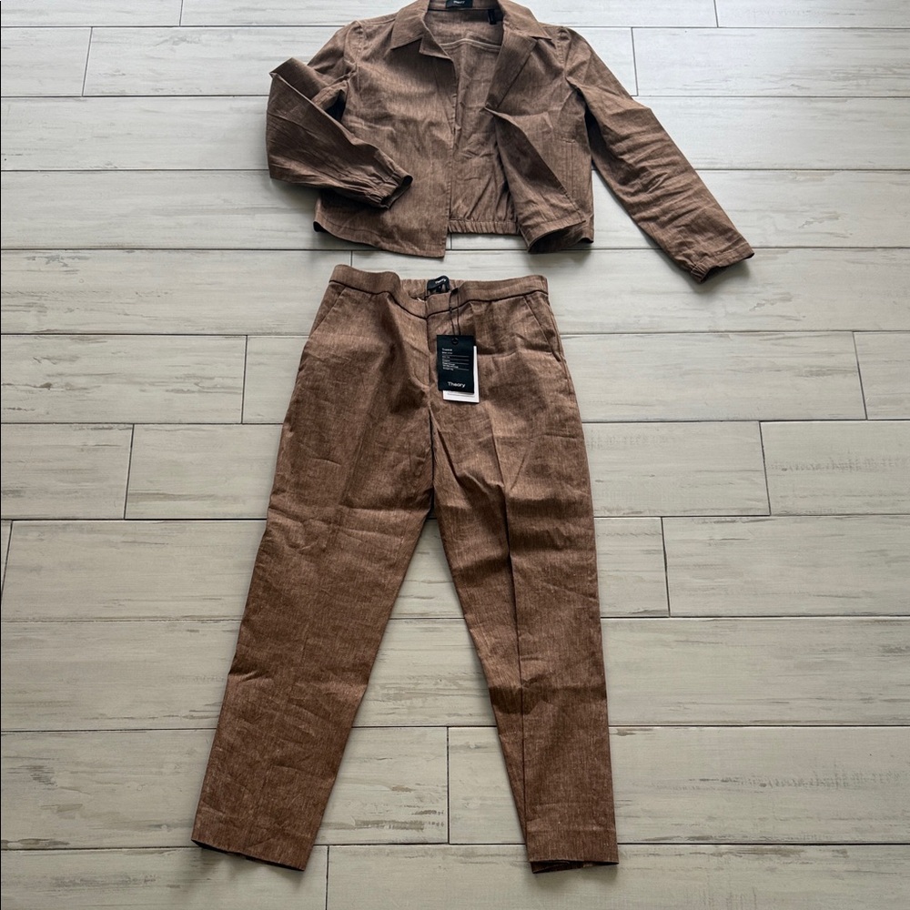 Theory Brown Women's Pants & Jacket Set
